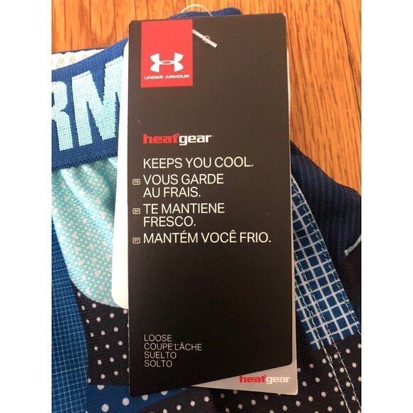 NWT Under Armour Girls Size L Running Shorts Heat Gear Blue Loose Fit - Picture 3 of 5